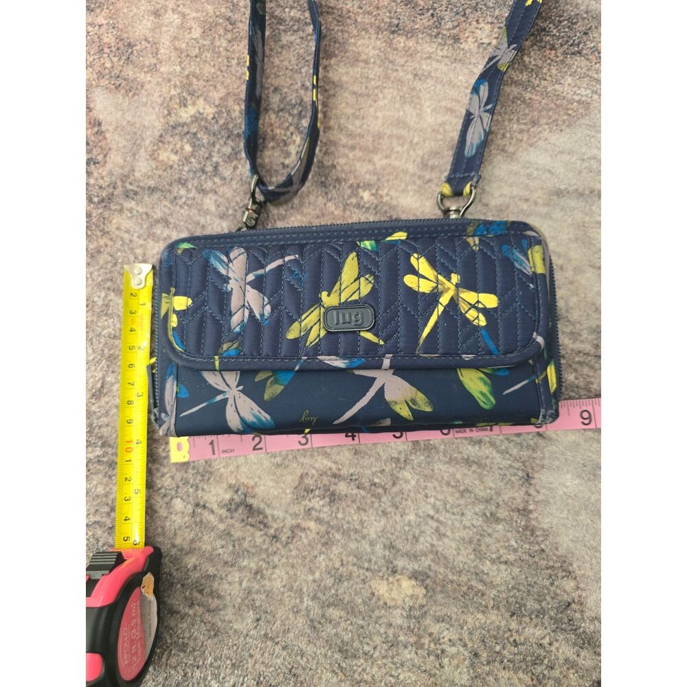 Lug Kickflip SE Convertible RFID Wallet Crossbody Dragonfly Navy Blue - Picture 2 of 6